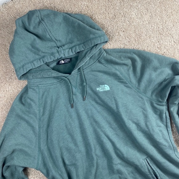 The North Face Womens XXL Hoodie Green Pullover Long Sleeve Casual Soft Warm - Picture 1 of 8